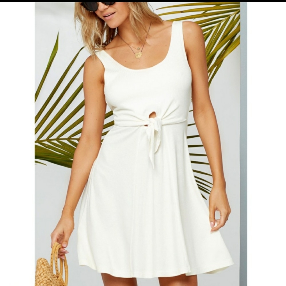 L* Space Topanga tie front viscose ribbed mini dress size XS